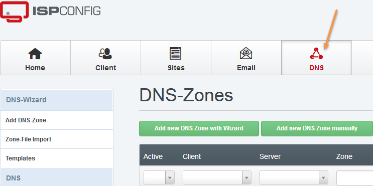 Ispconfig 3 настройка dns